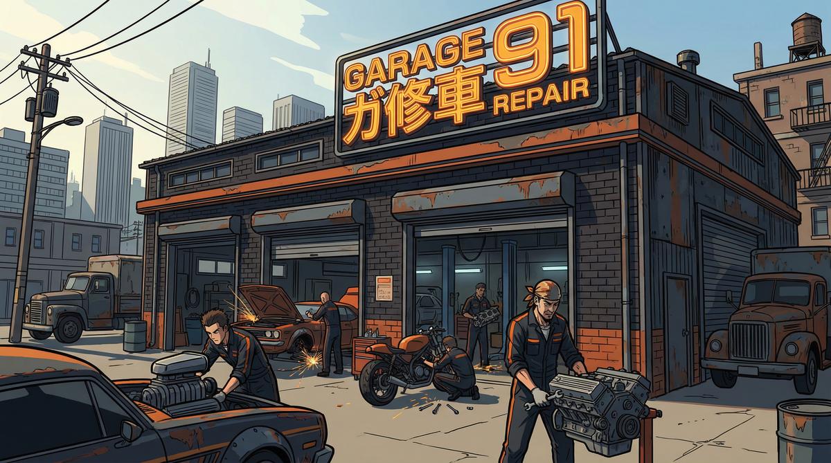 91修车改装门店外观